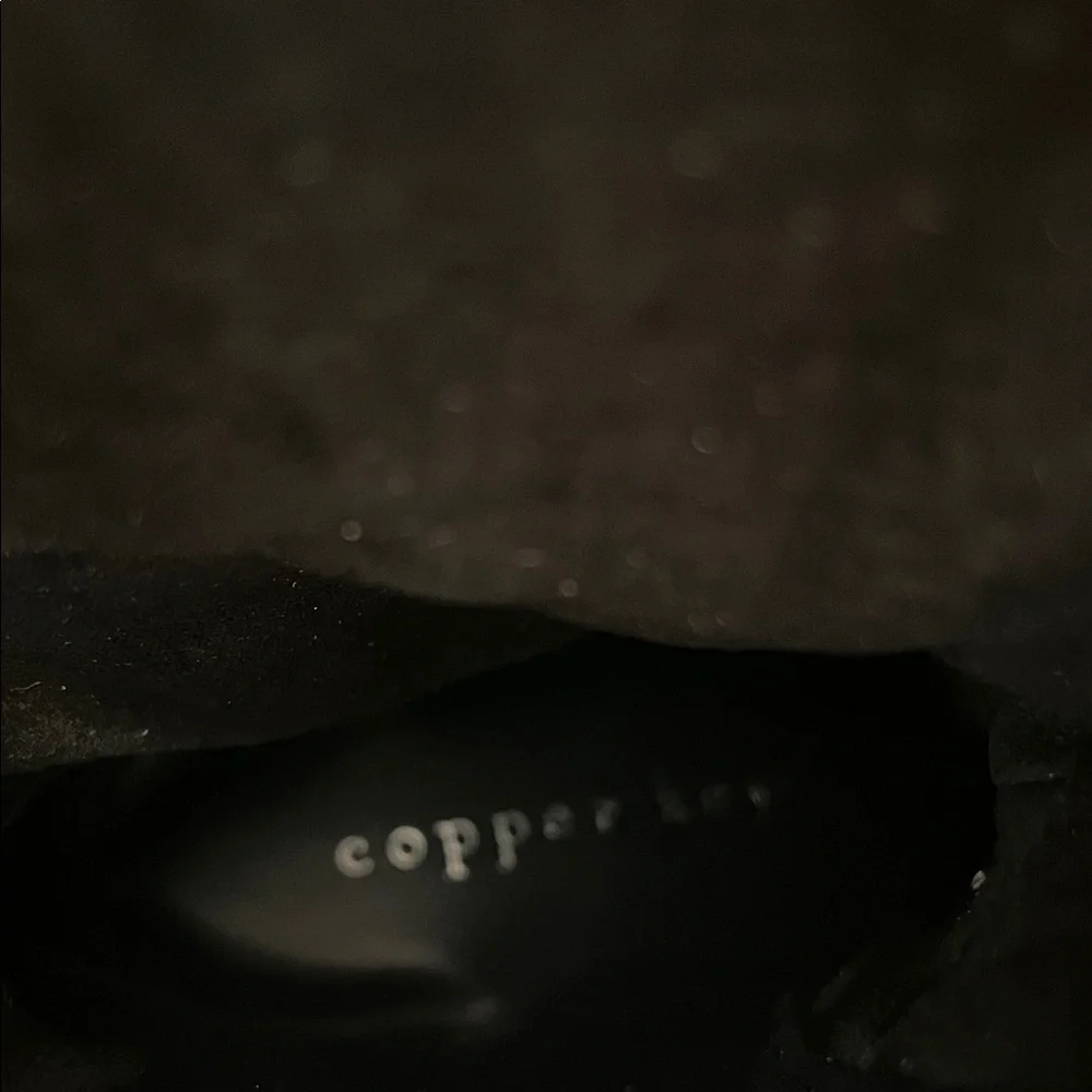 Copper Key Elegant Black Over the Knee Boots